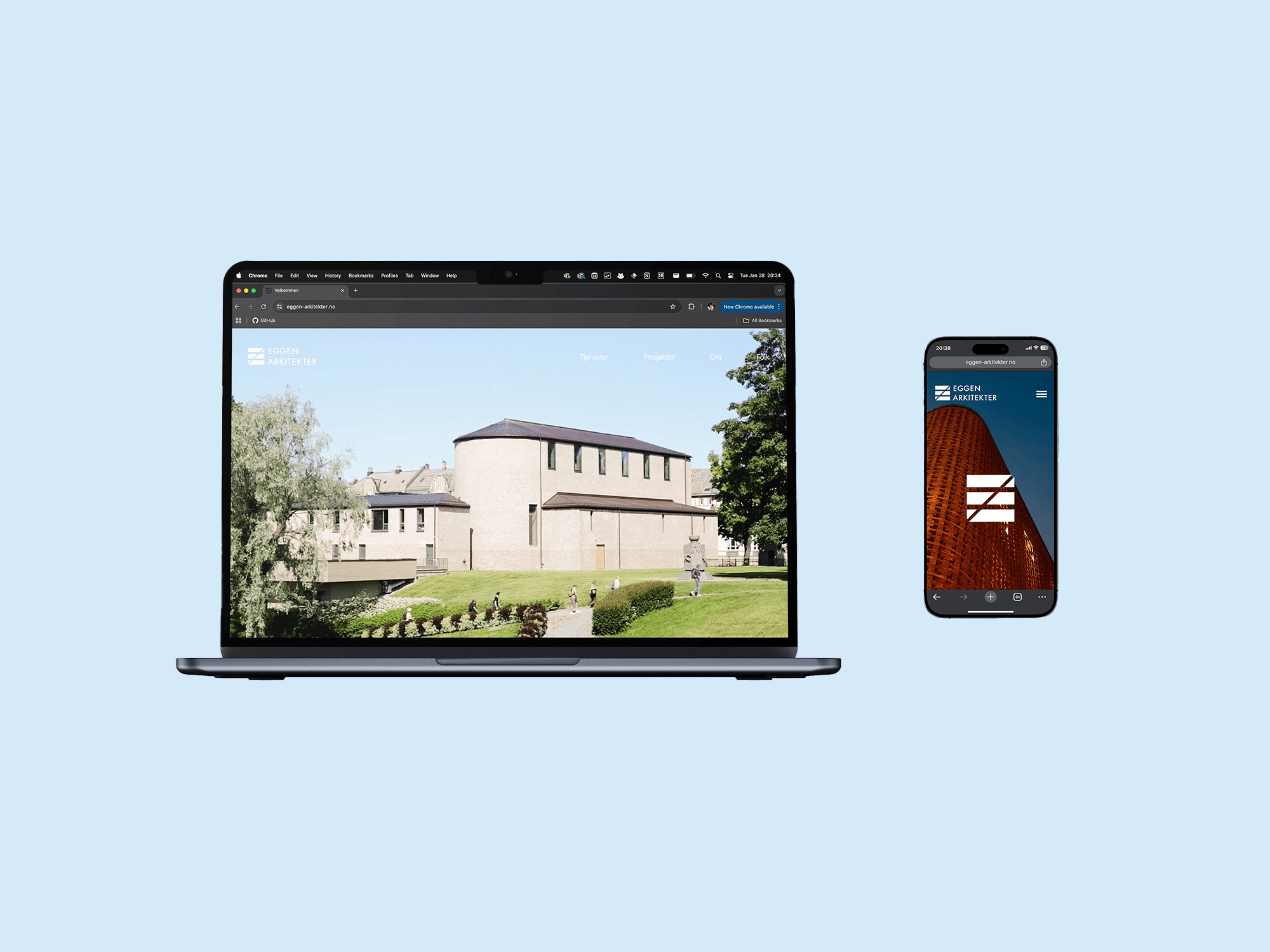 Nettside for Eggen Arkitekter – bilde 1